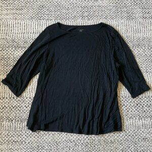 Eileen Fisher Slub Organic Linen 3/4 Sleeve Top